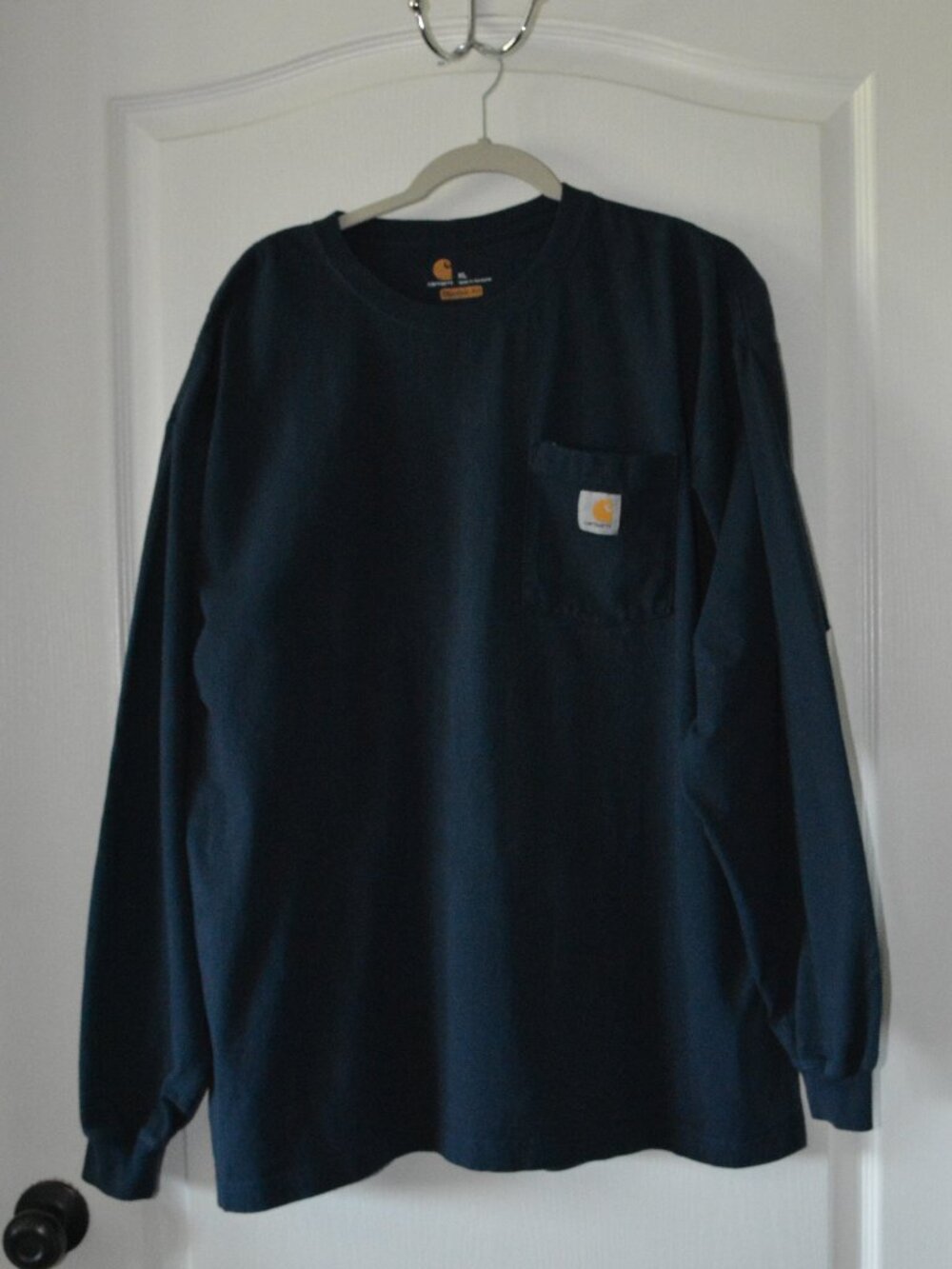 Carhartt Men's Original Fit Dark Navy Long Sleeve Pocket T-Shirt size XL